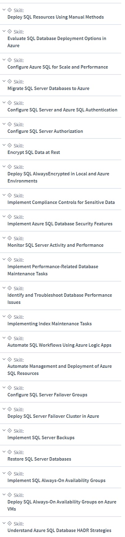 Course topics · CBTNuggets — Microsoft Certified: Azure Database Administrator Associate 2022-9