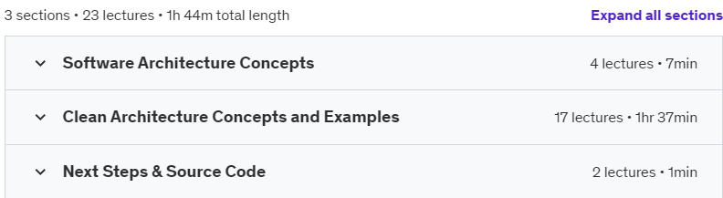 Course topics · Clean Architecture for Beginners: A Practical Guide 2023-11