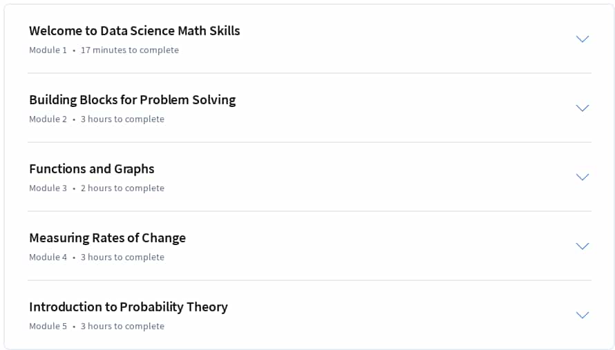 Course topics · Coursera — Data Science Math Skills 2025-1