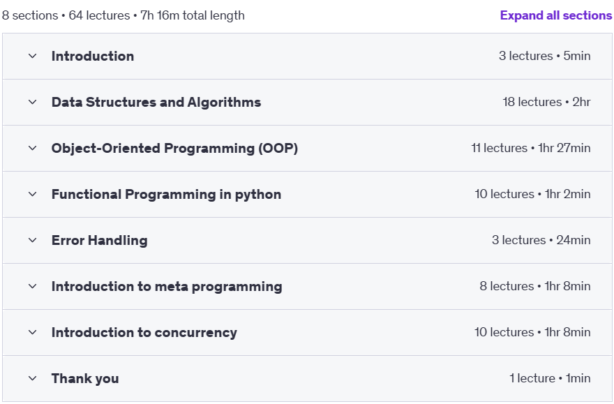 Course topics · The Complete Advanced Python Programming Course 2024 2024-2