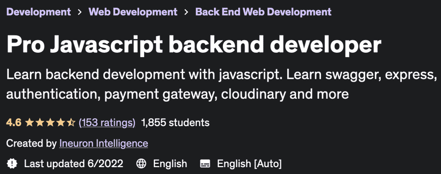 Pictures · Pro Javascript backend developer 2022-6