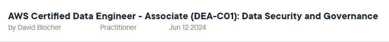 Pictures · Pluralsight — AWS Certified Data Engineer – Associate (DEA-C01): Data Security and Governance 2024-7