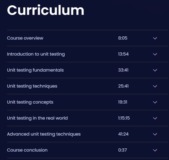 Course topics · Dometrain — From Zero to Hero: Unit testing in C# 2024-1