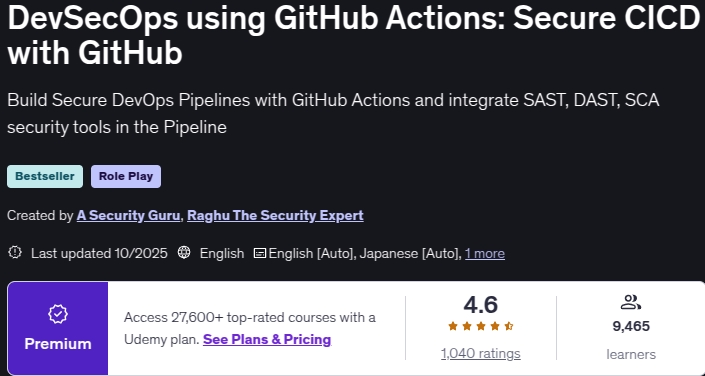 Pictures · DevSecOps using GitHub Actions: Secure CICD with GitHub 2025-10