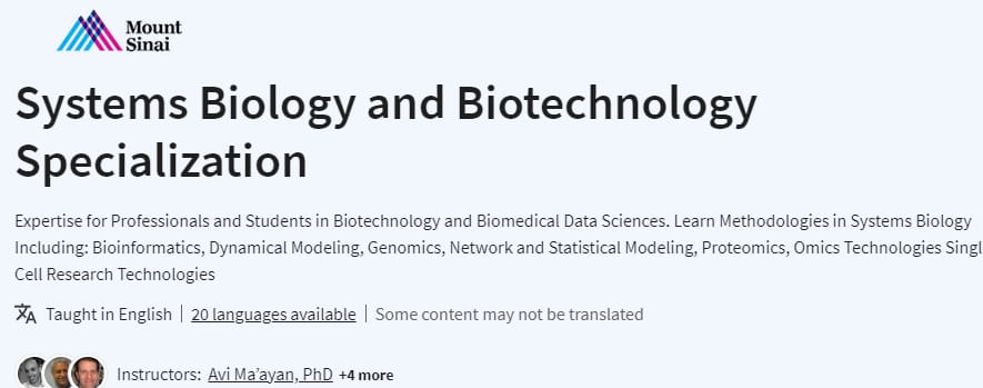 Pictures · Coursera — Systems Biology and Biotechnology Specialization 2024-2