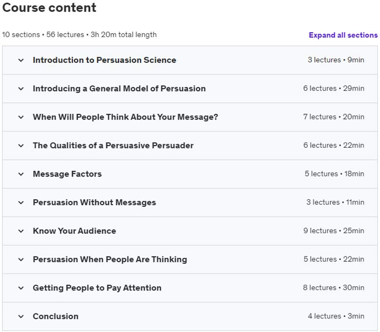 Course topics · Master Persuasion Psychology 2020-12