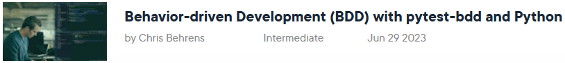 Pictures · Pluralsight — Behavior-driven Development (BDD) with pytest-bdd and Python 2023-9