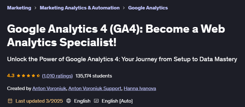 Pictures · Google Analytics 4 (GA4): Become a Web Analytics Specialist! 2025-3