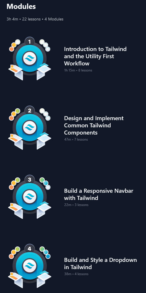 Course topics · egghead.io — Design with Tailwind CSS Masterclass 2021-4