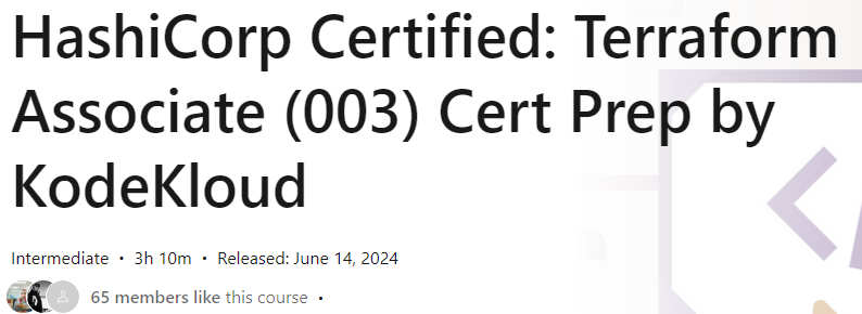 Pictures · LinkedIn — HashiCorp Certified: Terraform Associate (003) Cert Prep by KodeKloud 2024-6