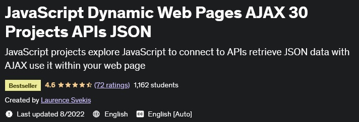 Pictures · JavaScript Dynamic Web Pages AJAX 30 Projects APIs JSON 2021-2