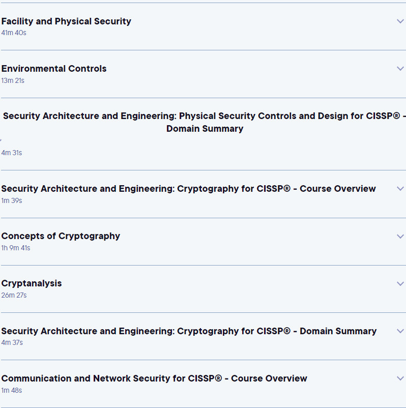 Course topics · CISSP® (Certified Information Systems Security Professional) Exam 2024-9