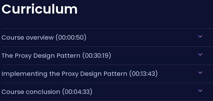 Course topics · Dometrain — Design Patterns in C#: Proxy 2024-11