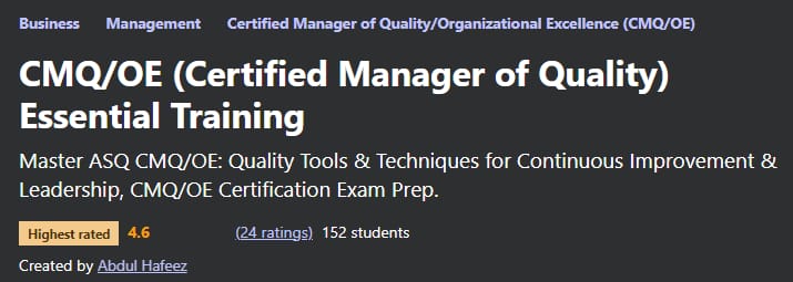 Pictures · Udemy — CMQ/OE (Certified Manager of Quality) Essential Training 2023-11