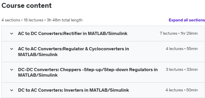 Course topics · Designing of Power Electronic Converters in MATLAB/Simulink 2021-6