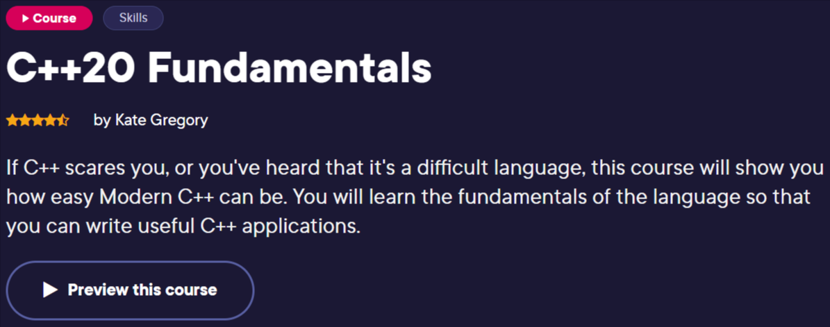 Pictures · Pluralsight — C++20 Fundamentals 2024-8