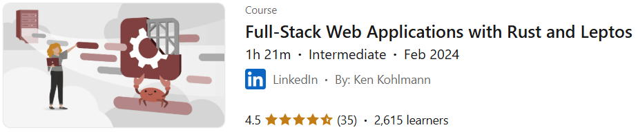 Pictures · Full-Stack Web Applications with Rust and Leptos 2024-2
