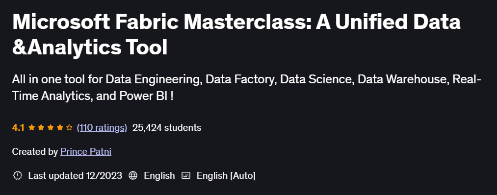 Pictures · Microsoft Fabric Masterclass: A Unified Data &Analytics Tool 2023-12