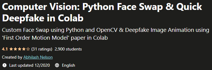 Pictures · Udemy — Computer Vision: Python Face Swap & Quick Deepfake in Colab 2020-9