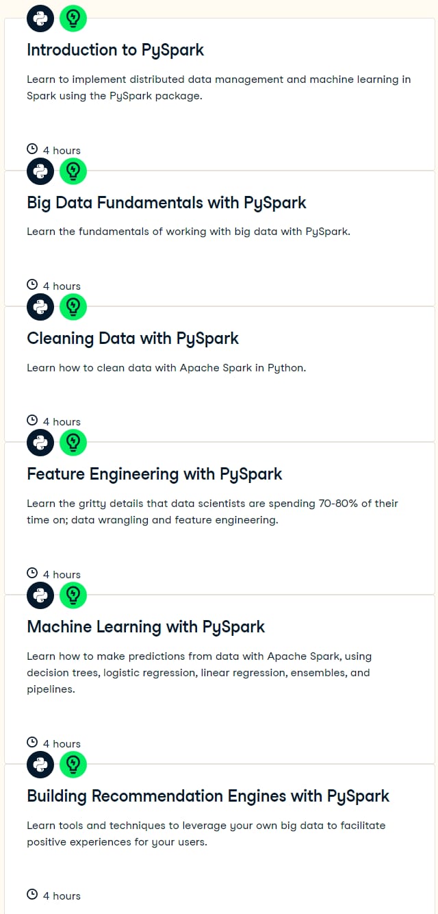 Course topics · Big Data with PySpark 2024-8