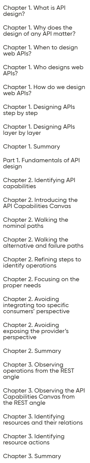 Course topics · Oreilly — The Design of Web APIs, Second Edition, Video Edition 2025-6
