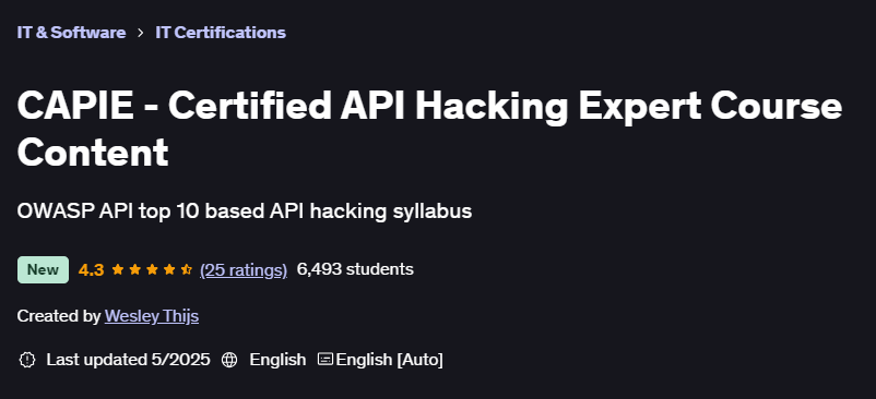 Pictures · Udemy — CAPIE – Certified API Hacking Expert Course Content 2025-5