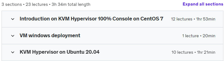 Course topics · Udemy — Linux KVM for System and cloud Engineers 2023-3