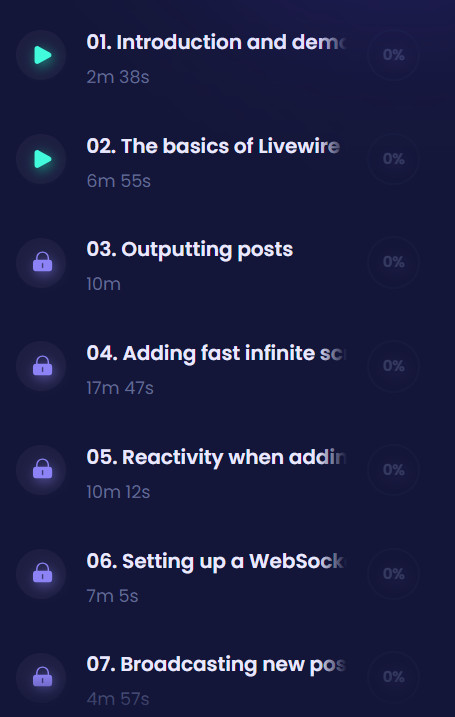 Course topics · CodeCourse — Building Reactive Realtime Applications with Livewire 2023-10
