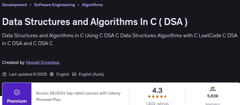 Pictures · Data Structures and Algorithms In C ( DSA ) 2025-6