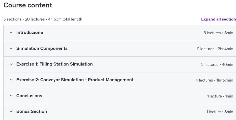 Course topics · Udemy — PLC Programming – Basics of Simulation with CoDeSys 2025-4