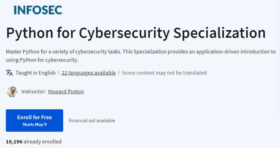 Pictures · Python for Cybersecurity Specialization 2023-9