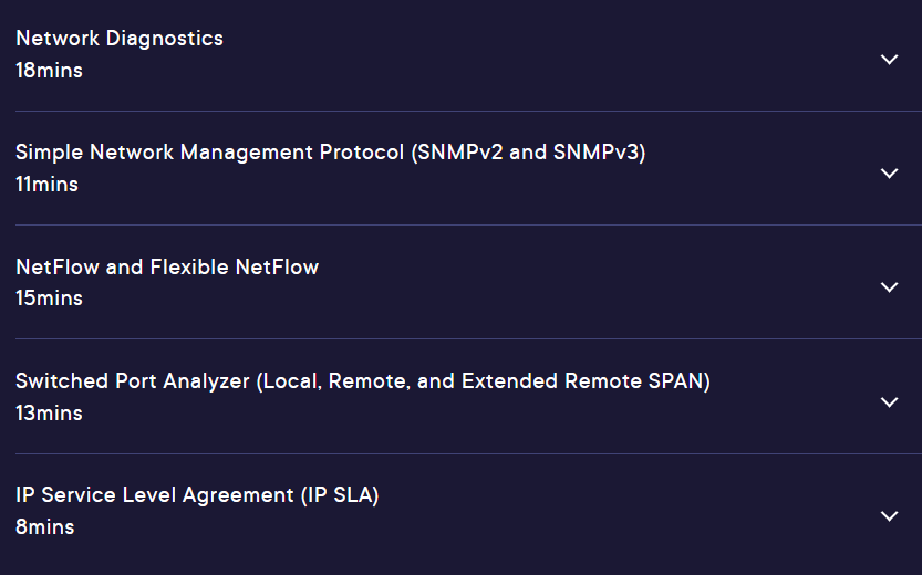 Course topics · Pluralsight — Cisco Enterprise Networks: Network Assurance 2024-11