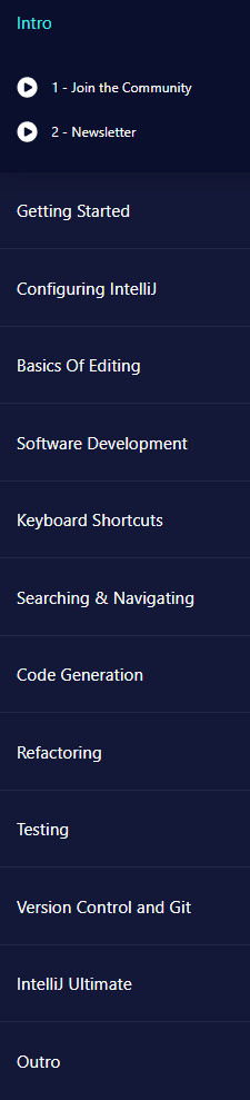 Course topics · AmigosCode — IntelliJ IDEA Developer Guide 2022-11