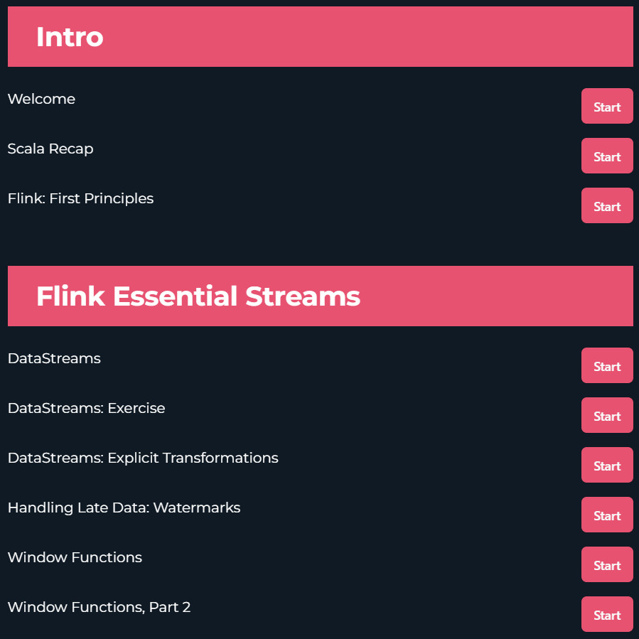 Course topics · RocktheJVM — Apache Flink with Scala 2022-12