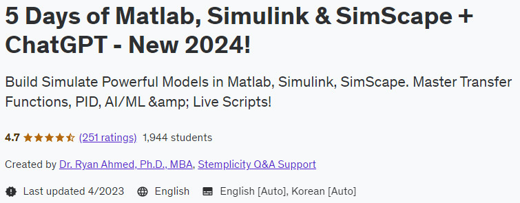 Pictures · Udemy — 5 Days of Matlab, Simulink & SimScape + ChatGPT – New 2024! 2023-4