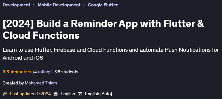 Pictures · [2024] Build a Reminder App with Flutter & Cloud Functions 2024-1