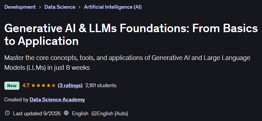 Pictures · Udemy — Generative AI & LLMs Foundations: From Basics to Application 2025-9