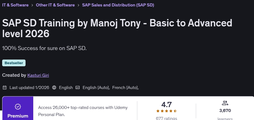 Pictures · Udemy — SAP SD Training by Manoj Tony – Basic to Advanced level 2026 2026-1