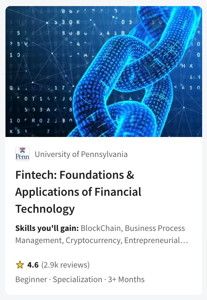 Pictures · Coursera — Fintech: Foundations & Applications of Financial Technology Specialization 2022-6