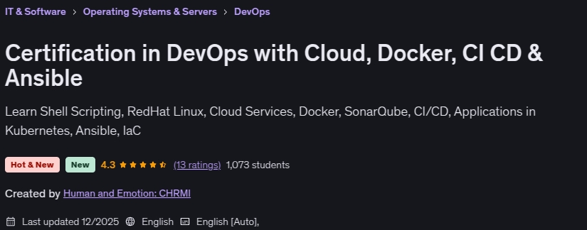 चित्र · प्रमाणन में DevOps बादल के साथ, Dockerसीडी और सीडी Ansible 2025-12