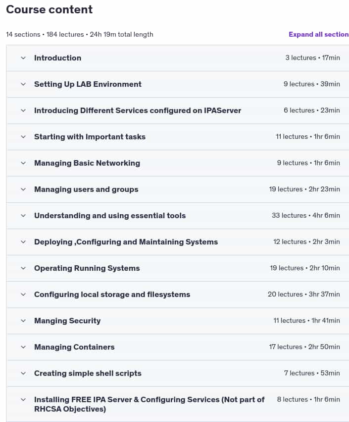 Course topics · Prepare for RHCSA Exam with Practice Course(EX200-RHEL 9) 2024-12