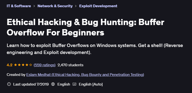 Pictures · Udemy — Ethical Hacking & Bug Hunting: Buffer Overflow For Beginners 2019-7