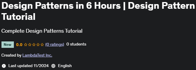 Pictures · Udemy — Design Patterns in 6 Hours | Design Pattern Tutorial 2024-11