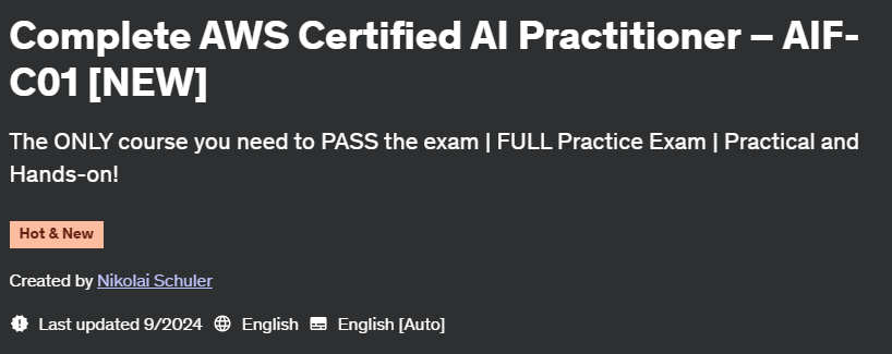 Pictures · Udemy — Complete AWS Certified AI Practitioner – AIF-C01 [NEW] 2024-5
