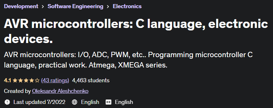 Pictures · Udemy — AVR microcontrollers: C language, electronic devices 2022-7