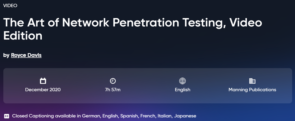 Pictures · Oreilly — The Art of Network Penetration Testing, Video Edition 2020-12