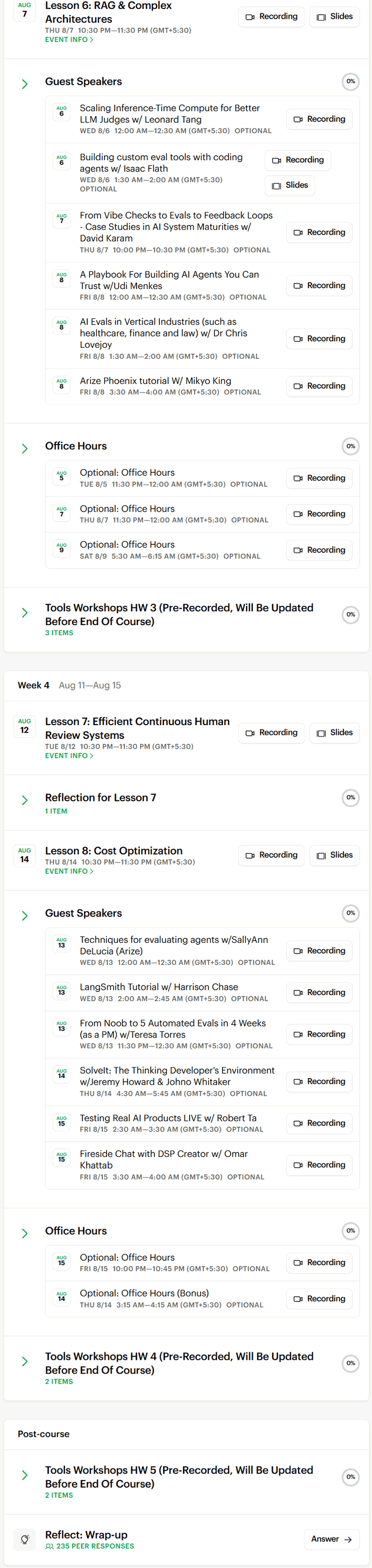 Course topics · AI Evals For Engineers & PMs 2026-1