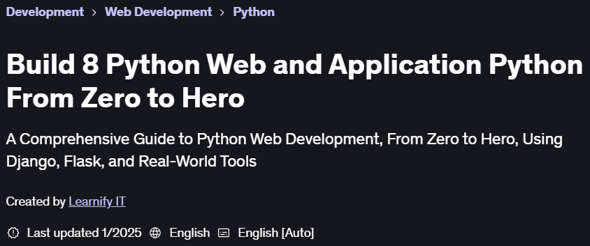 Pictures · Build 8 Python Web and Application Python From Zero to Hero 2025-1