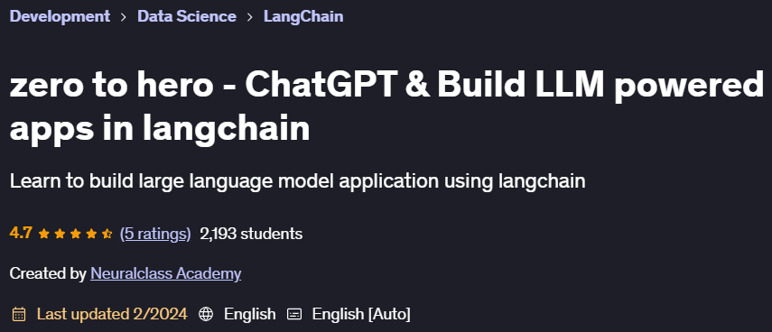 Pictures · Udemy — zero to hero – ChatGPT & Build LLM powered apps in langchain 2024-2