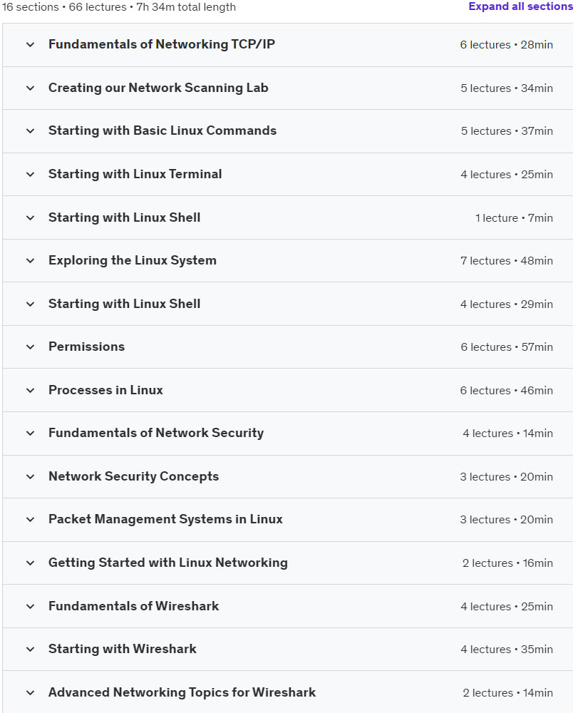 Course topics · Udemy — Wireshark Ninja | Mastering Real Wireshark PROALL|2023WSHRK+ 2023-6